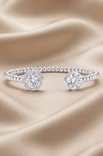 925 silver celeste twin spark open bracelet for women