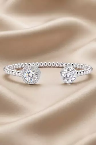 925 silver celeste twin spark open bracelet for women