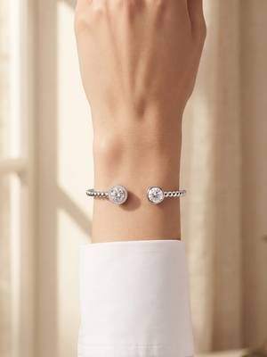 925 silver celeste twin spark open bracelet for women 3