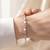 925 silver pink heart & rose quartz bracelet for women