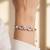 925 silver pink crystal double heart bracelet for women