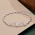 925 silver pink crystal double heart bracelet for women