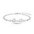 925 silver pink crystal double heart bracelet for women