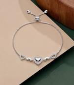 925 silver triple heart adjustable bracelet for women