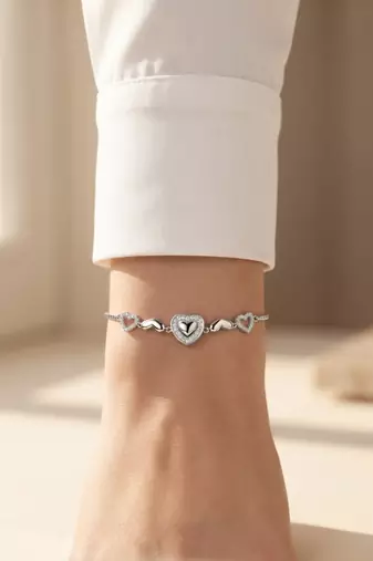 925 silver triple heart adjustable bracelet for women