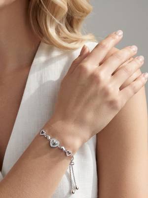 925 silver triple heart adjustable bracelet for women 3