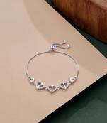 925 silver interlocking heart bracelet for women