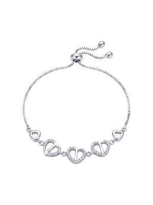 925 silver interlocking heart bracelet for women 4