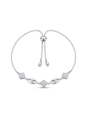 925 silver clover flower crystal bracelet for women 4