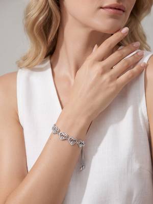 925 silver elegant crystal link bracelet for women 3