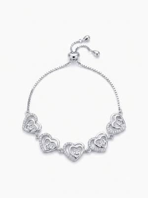 925 silver elegant crystal link bracelet for women 4