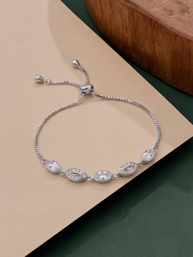 925 silver floral heart charm bracelet for women