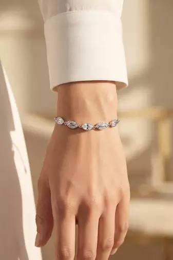 925 silver floral heart charm bracelet for women