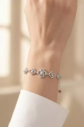 925 silver sparkling infinity bracelet for women