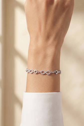 925 silver crystal heart pendant bracelet for women