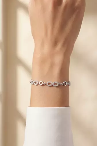 925 silver crystal heart pendant bracelet for women
