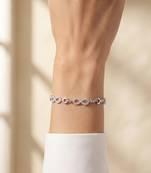 925 silver crystal heart pendant bracelet for women