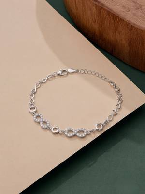 925 silver crystal heart pendant bracelet for women 2
