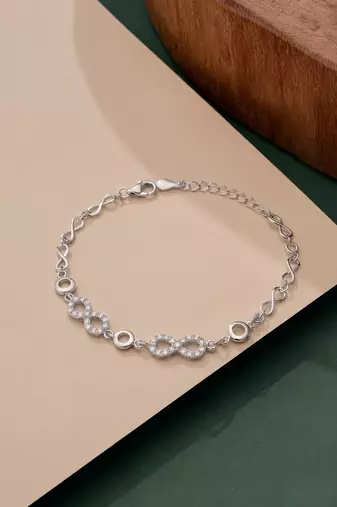 925 silver crystal heart pendant bracelet for women