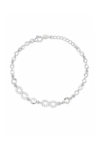 925 silver crystal heart pendant bracelet for women