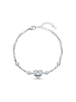 925 silver triple crystal heart bracelet for women 4