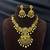 South Indian Temple Jewelry Set, Lakshmi Necklace, Peacock CZ Pearl Bridal Set
