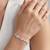 925 silver double heart & crystal link bracelet for women