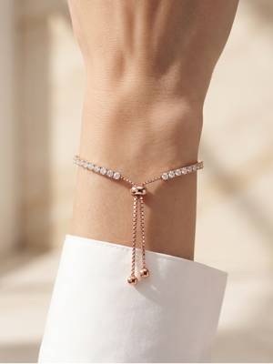 925 silver rose gold crystal tennis bracelet for women 2