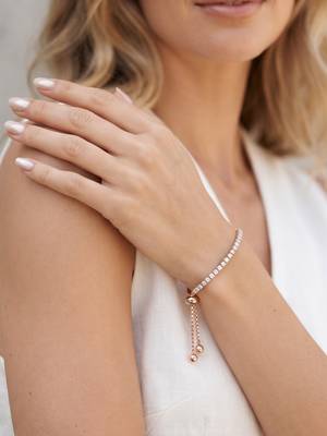 925 silver rose gold crystal tennis bracelet for women 3