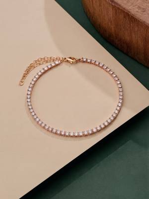 925 silver rose gold crystal tennis bracelet for women 4