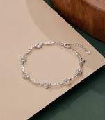 925 silver open heart link bracelet for women