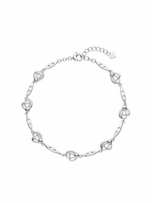 925 silver open heart link bracelet for women 4