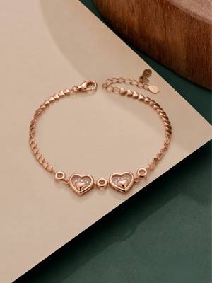925 silver double heart crystal bracelet for women 1