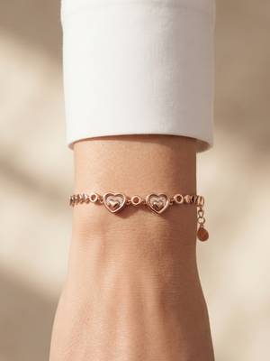 925 silver double heart crystal bracelet for women 2