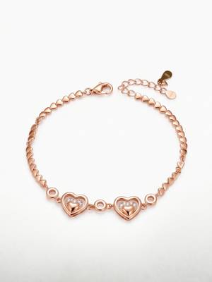 925 silver double heart crystal bracelet for women 4