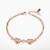 925 silver double heart crystal bracelet for women