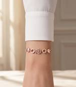 925 silver elegant crystal link rose gold bracelet for women