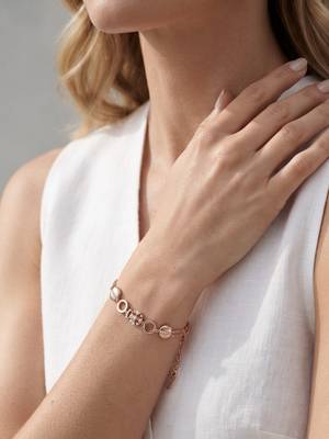 925 silver elegant crystal link rose gold bracelet for women 2