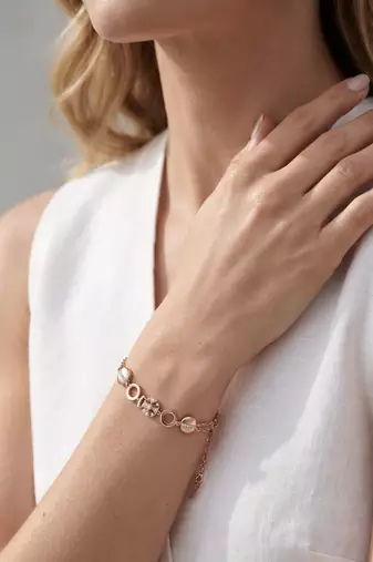 925 silver elegant crystal link rose gold bracelet for women