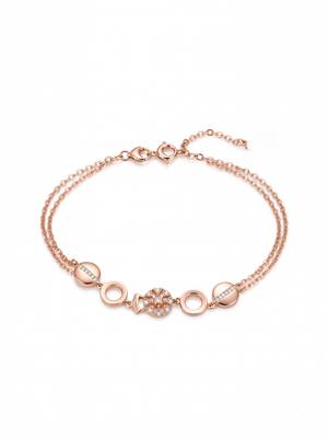 925 silver elegant crystal link rose gold bracelet for women 3