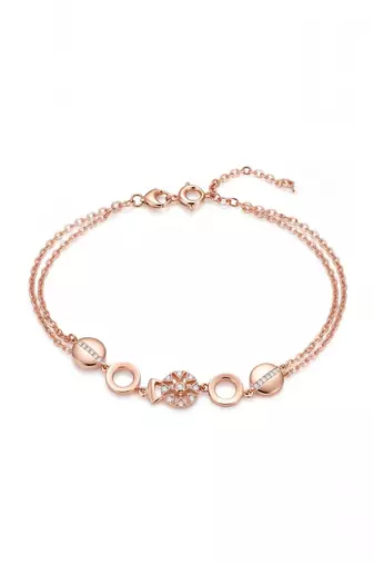 925 silver elegant crystal link rose gold bracelet for women