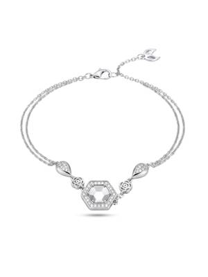 925 silver hexagonal crystal rose bracelet for women 4