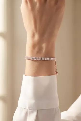 925 silver aurevia crystal row bracelet for women