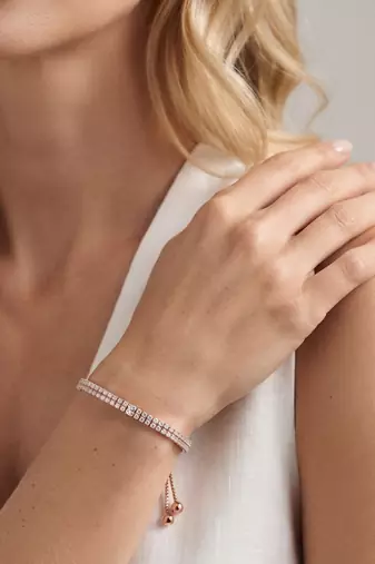 925 silver aurevia crystal row bracelet for women