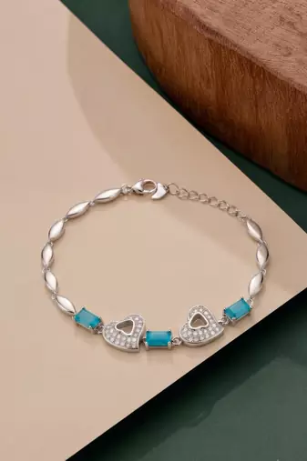 925 silver aquelle twinheart bracelet for women