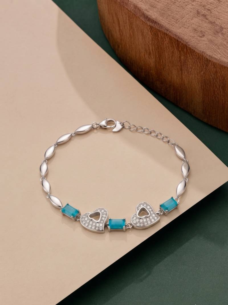 925 silver aquelle twinheart bracelet for women