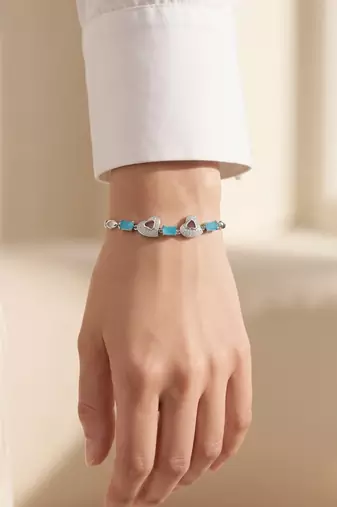 925 silver aquelle twinheart bracelet for women