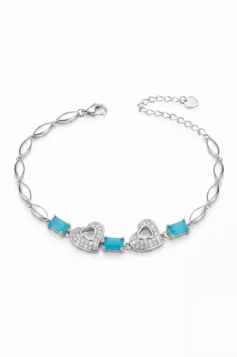 925 silver aquelle twinheart bracelet for women