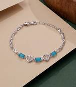 925 silver celestine aqua knot bracelet for women