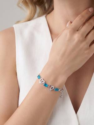 925 silver celestine aqua knot bracelet for women 3